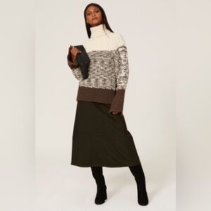 3.1 Phillip Lim Chunky Knit Long Sleeve Turtleneck Sweater Brown size‎ small